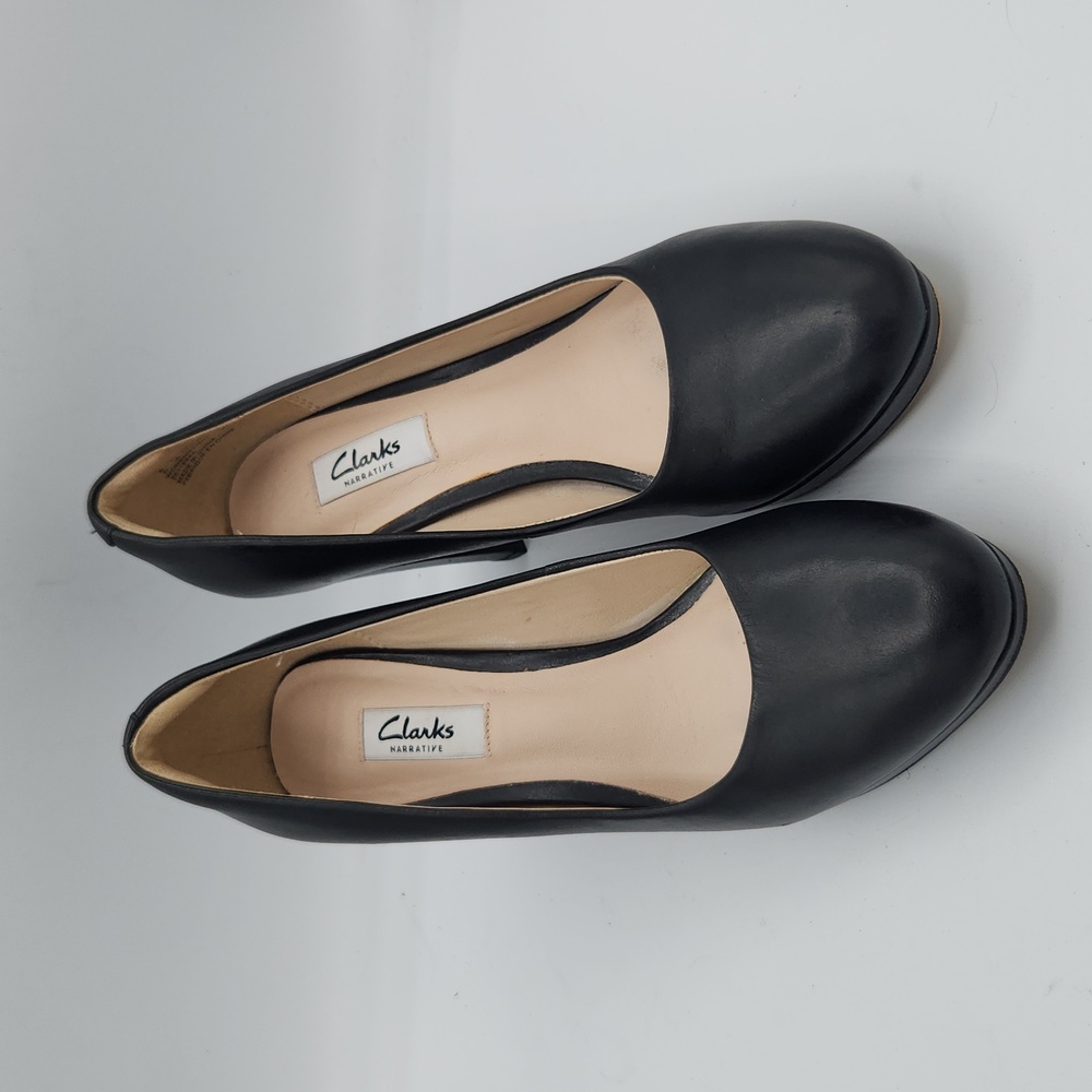 CLARKS Narrative KENDRA SIENNA Black Leather Heel